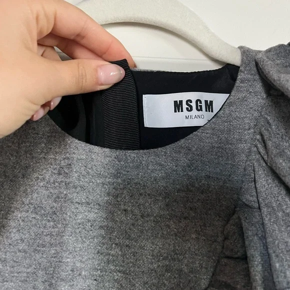 MSGM - RUFFLED WOOL-FLEECE MINI DRESS
